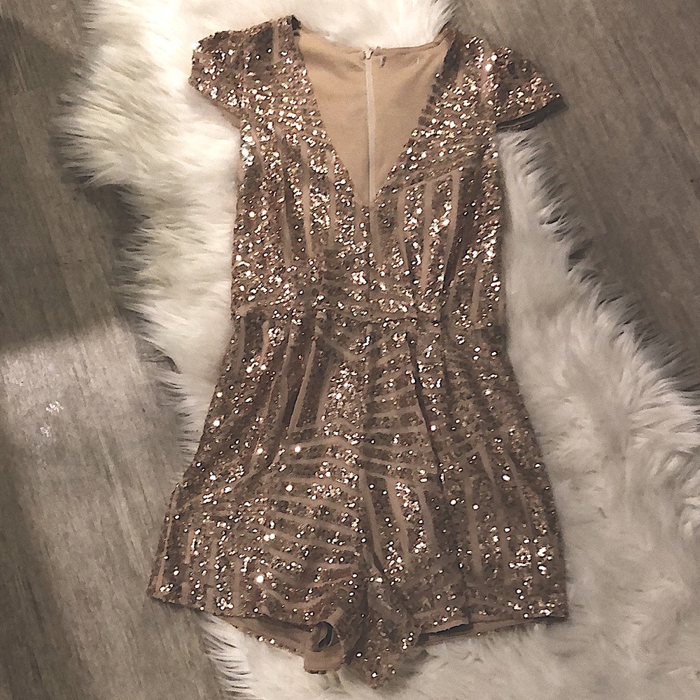 Medium Retro Gold Sequined Romper